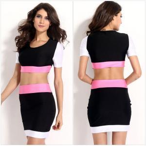 Ladies Multicolor Short-sleeved Hollow Mosaic Two..